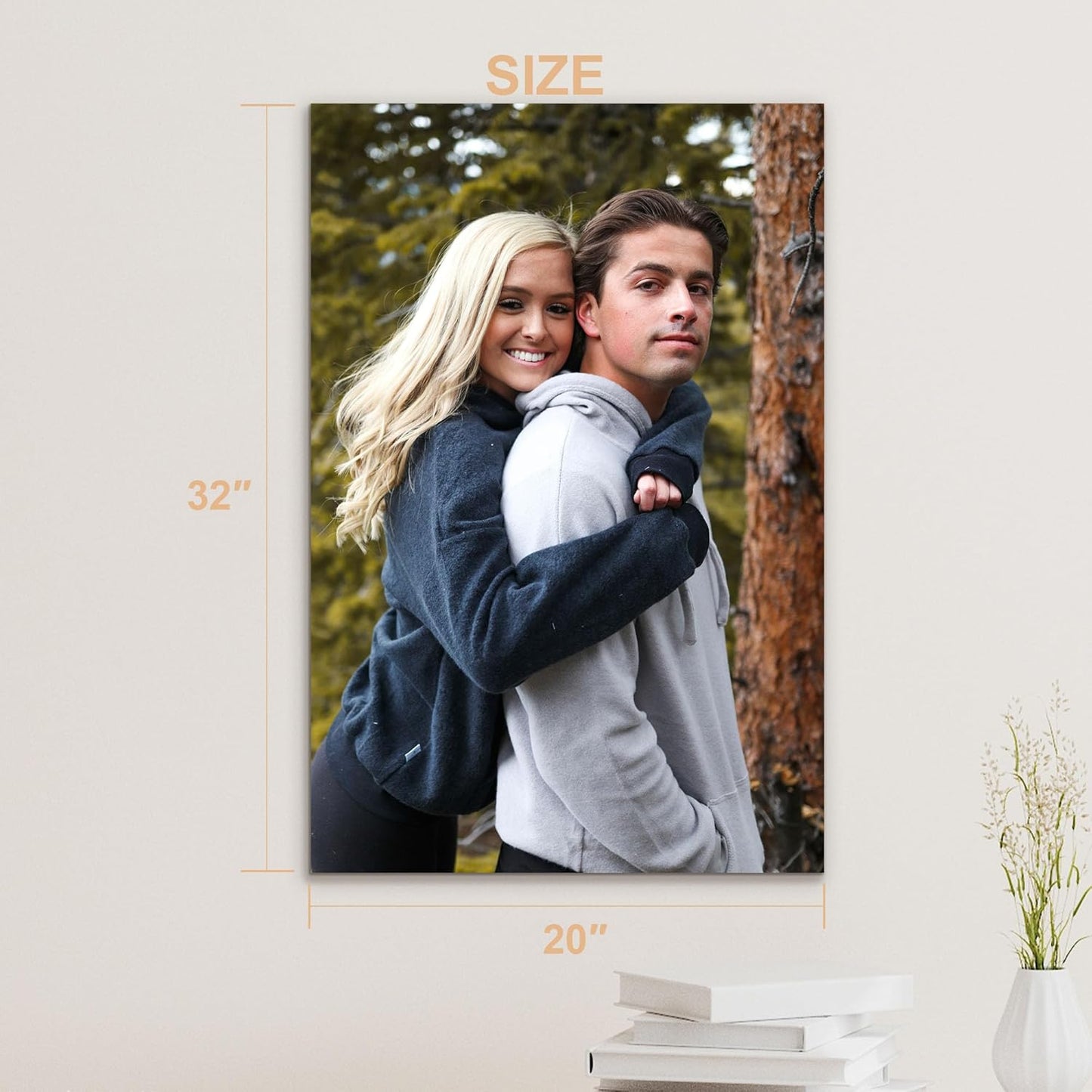 Tapuayts Personalized Custom Canvas Poster: Upload Your Image/Photo for Custom Photo-to-Poster Printing,Quality Wall Art Print (20" X 32")