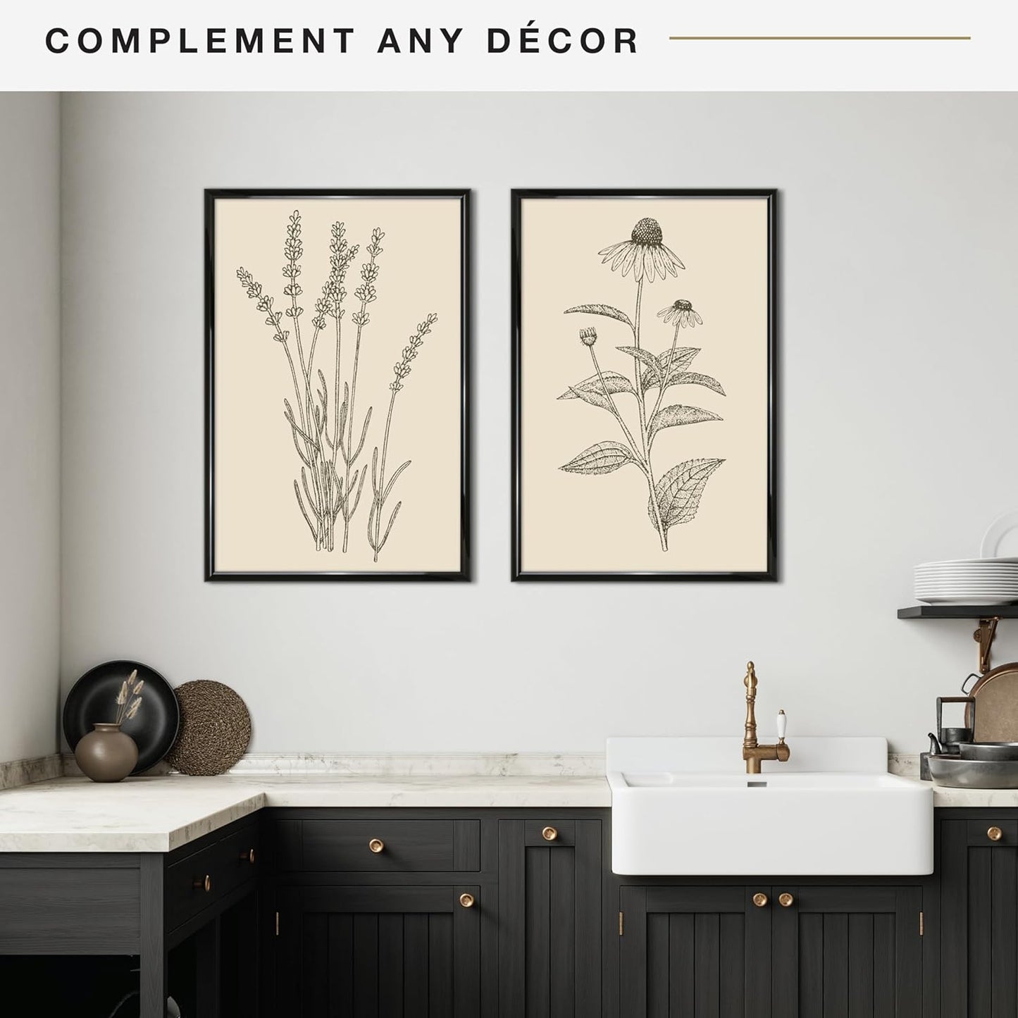 MCS Trendsetter 20x30 Poster Frame Black High-Gloss, Vertical & Horizontal Wall Hanging Large Picture Frame for Photos, Posters & Art Prints (2-Pack)