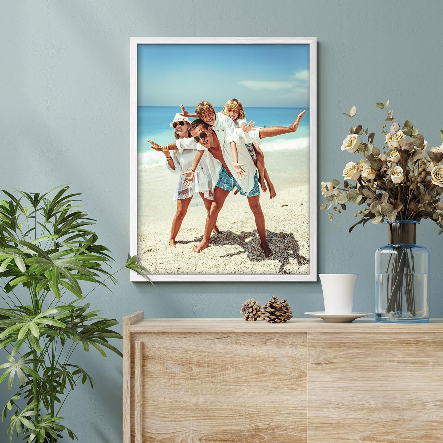 wall26 Custom Framed Poster Wall Art for Living Room, Bedroom Canvas Prints for Home Decoration Ready to Hang - 11"x14" White