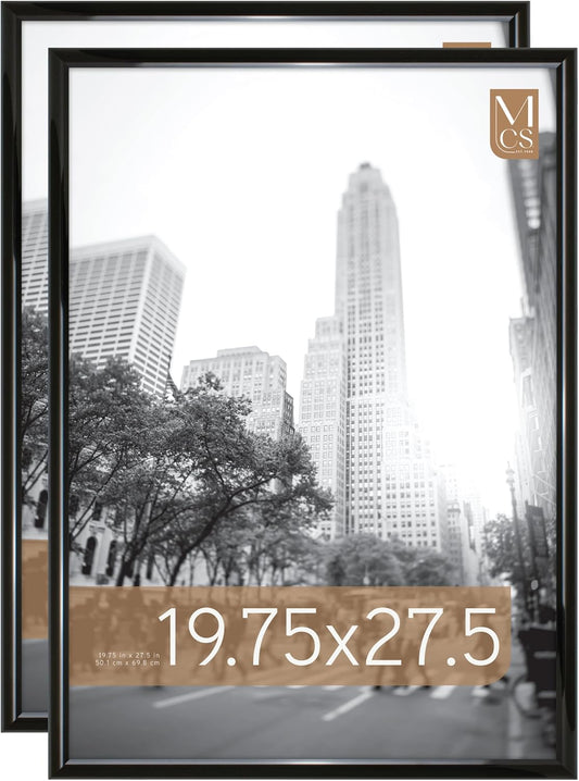 MCS Trendsetter 19.75x27.5 Poster Frame Black High-Gloss, Vertical & Horizontal Wall Hanging Large Picture Frame for Photos, Posters & Art Prints (1-Pack)