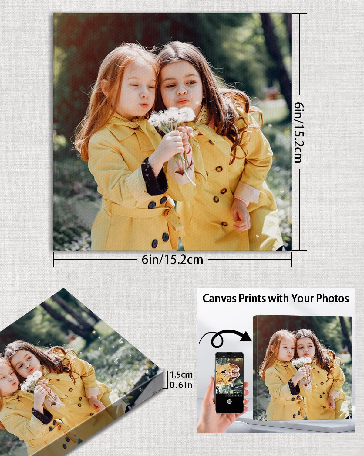 AbcCustomize Custom Canvas Prints,Transform Your Memories into Beautiful Art with Personalized Photo on Canvas,Personalized Canvas Wall Art for Home Decor, Gifts, and Keepsakes