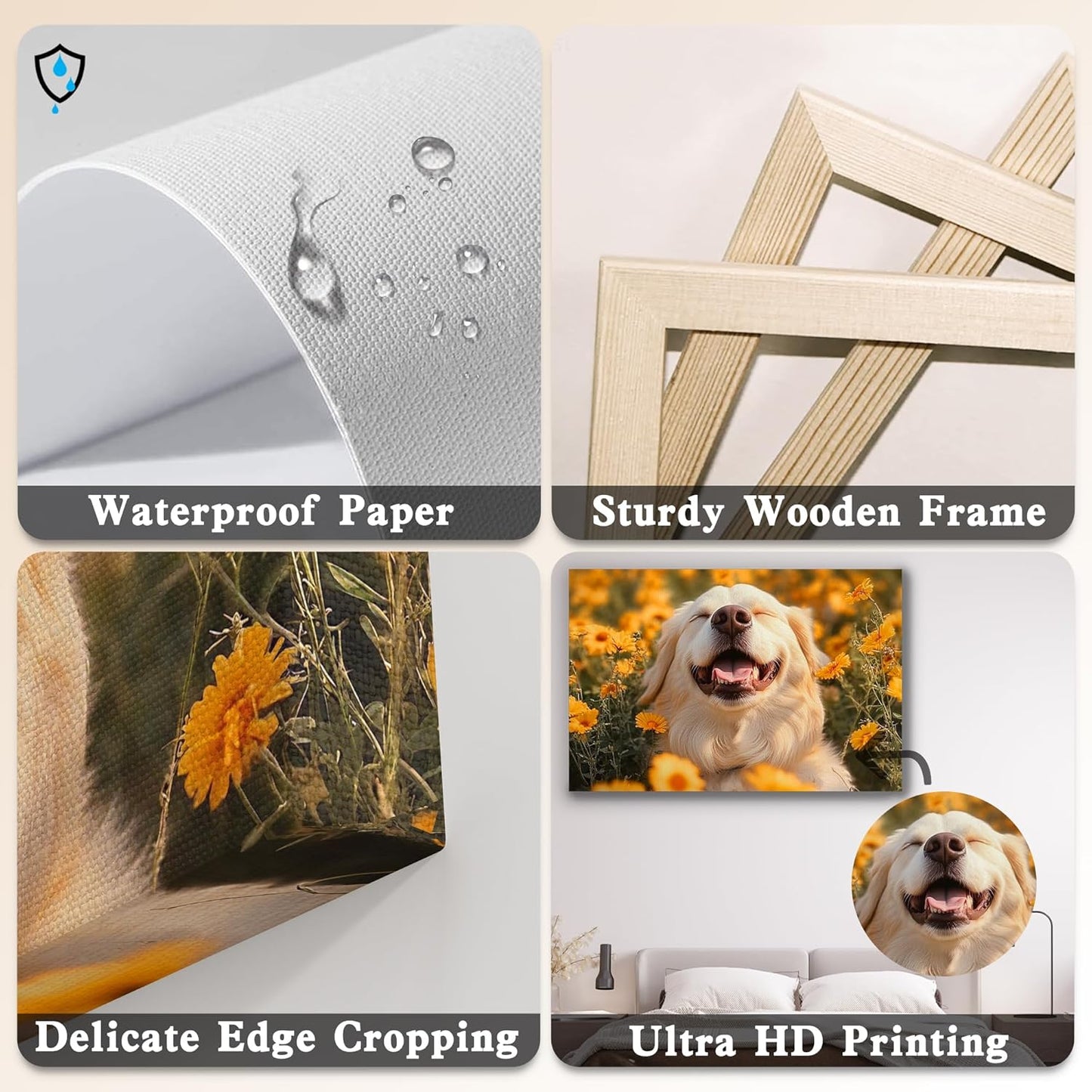 Ship Next Day - Custom Canvas Prints with Your Photos, Personalized Canvas with Pictures Print for Wall Art Bedroom, Customized Photo Gifts for Couple Men Women Mom Baby Dog Family - 24"W x 20"L