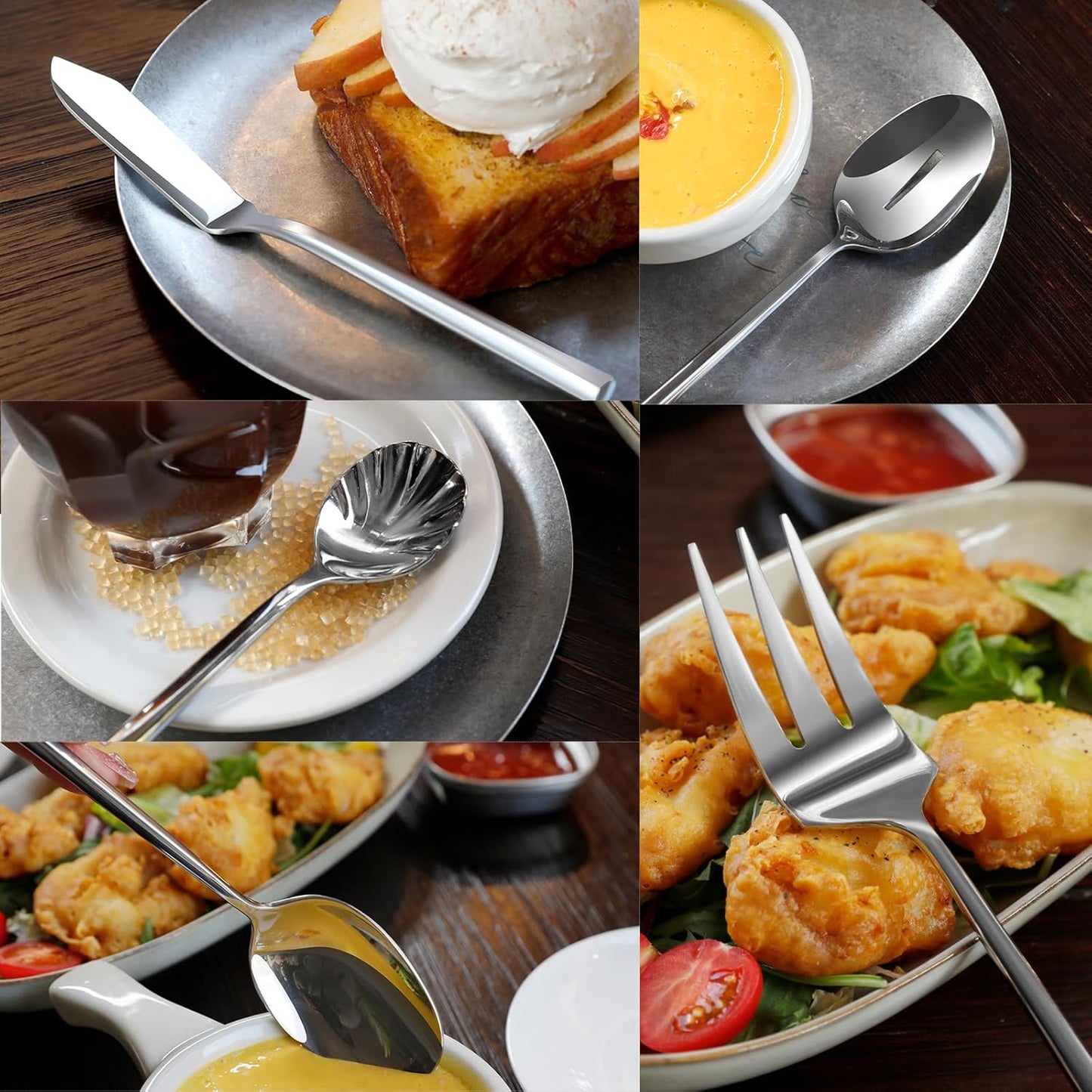 Silverware 45-Piece Flatware Set with Serving Utensils Stainless Steel Thick Heavy Mirror Polished Silver Cutlery Set for Wedding Hotel Restaurant, Service for 8