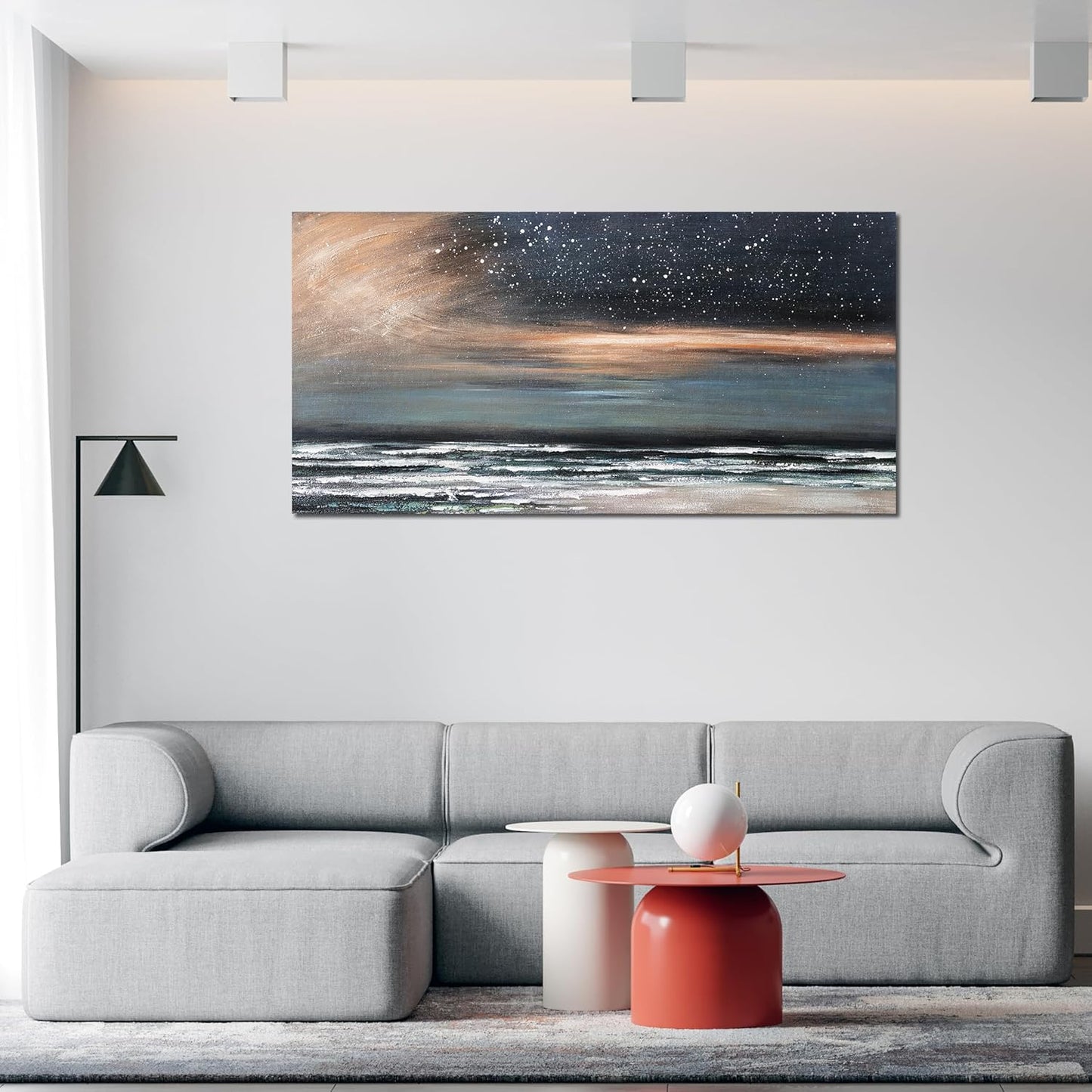 Large Canvas Wall Art for Living Room Artwork for Walls Canvas Art Wall Decor Nature Landscap Starry Wall Art Decor Coastal Beach Wall Art Prints Art Work for Home Office Kitchen Wall Decor 29" X 58"