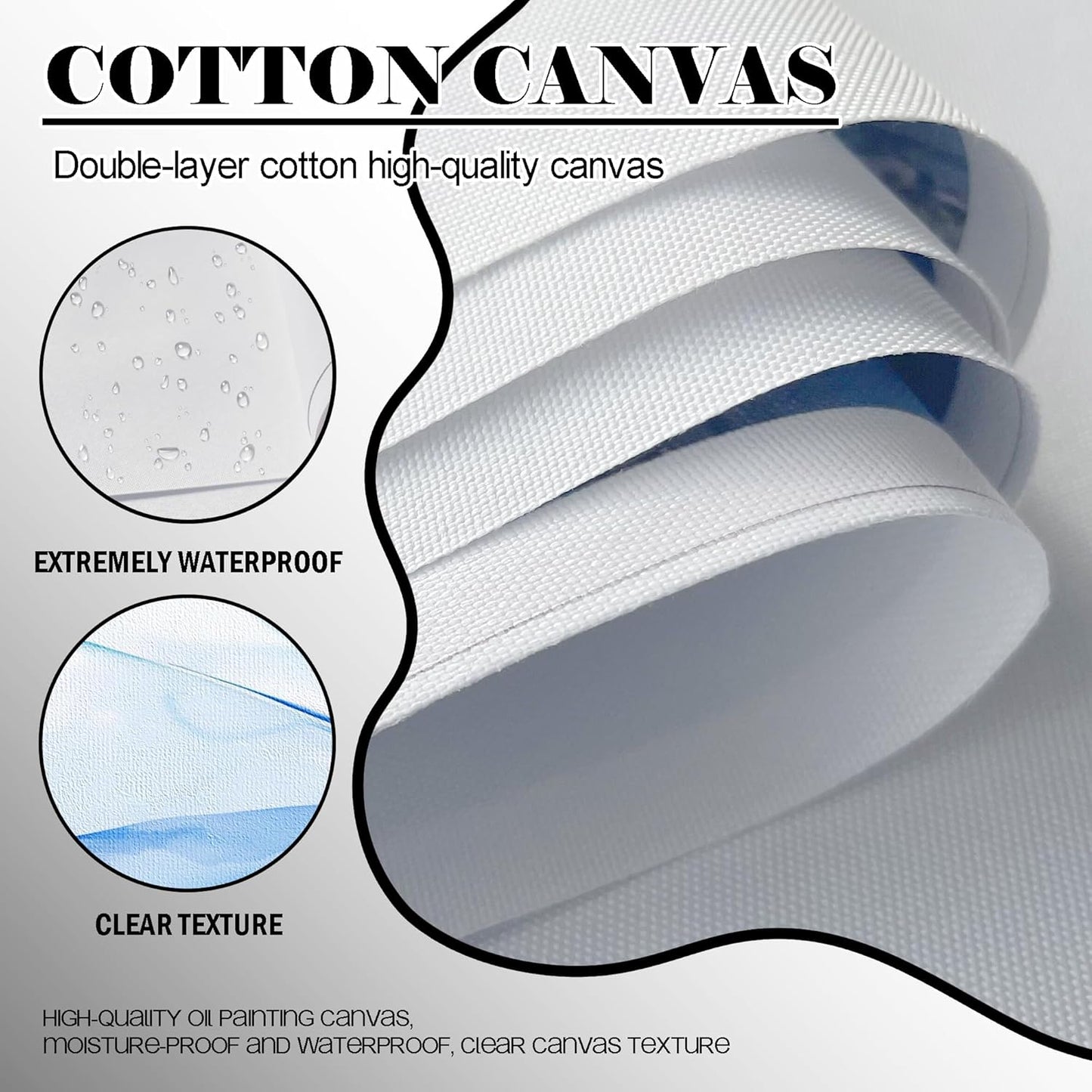 Abstract Large Wall Art - Hand Painted White Gold Tones Abstract Art Black Framed Poster Modern Style for Home Living Room Dining Room Office Hallway Kitchen Decor 24x48 In