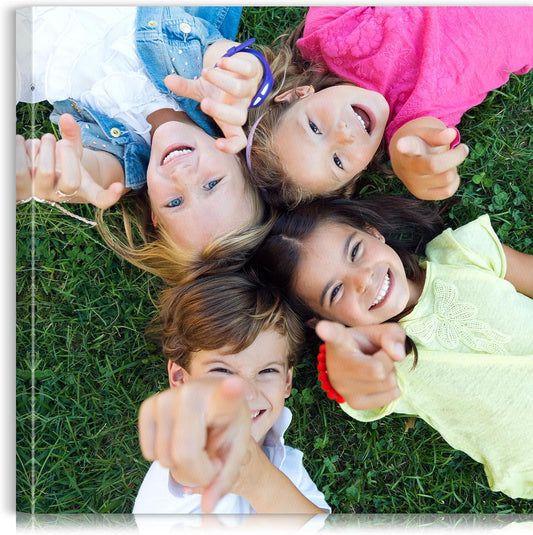 Custom Canvas Prints with Your Photos - Personalized Pictures Print, Customized Photo Gifts, Wall Art Poster Canvas Printing for Wedding, Family, Baby, Pets, Home Office Decor, Wrapped Frame 8x8