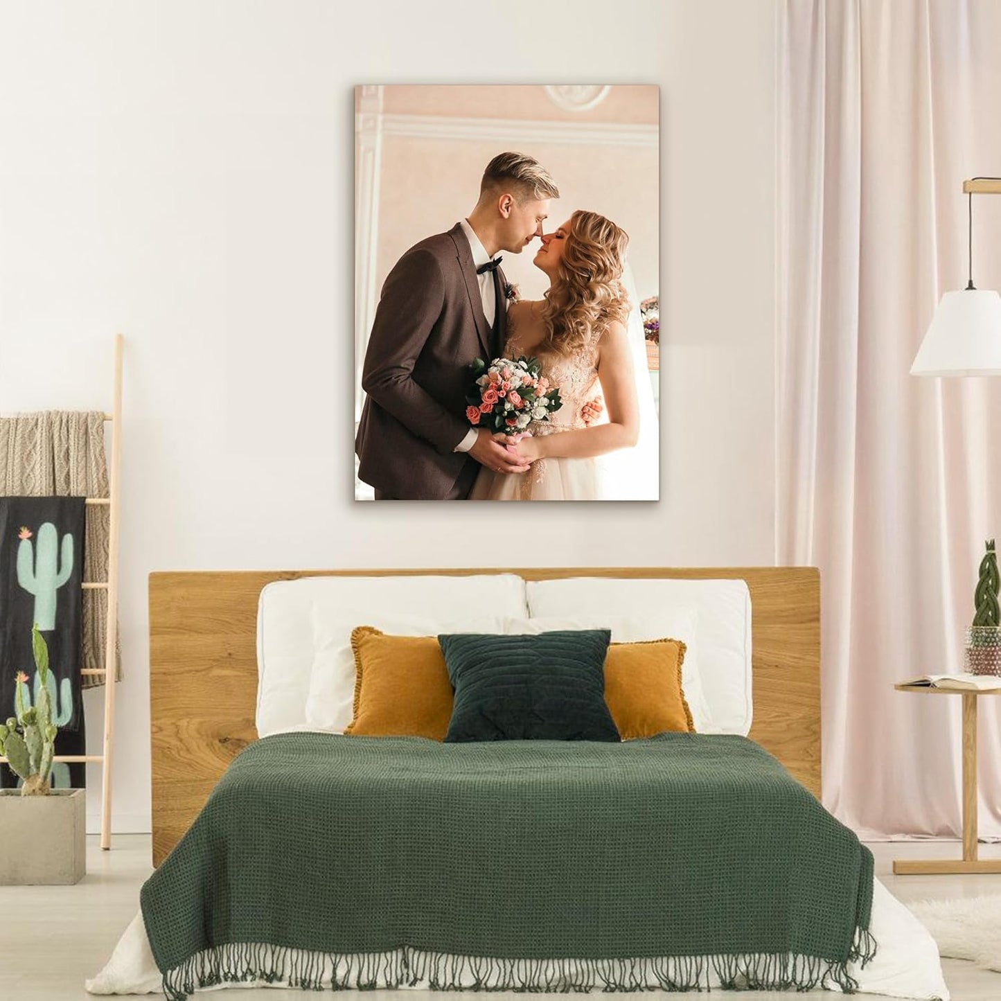 Custom Canvas Prints with Your Photos- Personalized Print Canvas Pictures, Custom Wall Art Gift for Living Room, Bedroom, Wedding Family Baby Pets Framed 30 x 20 inche