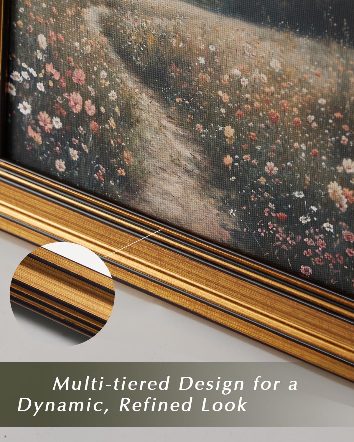 HUARCEY Gold Framed Vintage Wall Art for Living Room, Still Life Painting Prints Shelf Decor for Kitchen, Aesthetic Bedroom Wall Art, Best Gifts for Friends or Family - Before Meals 16L x 12W