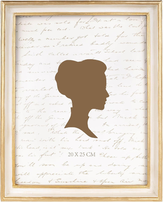 AELS 8x10 Inch Vintage Picture Frame, Elegant Antique Photo Frames with Glass Front, Photo Display, Tabletop Wall Hanging, Gift Ideas, Off-white with Gold Trim