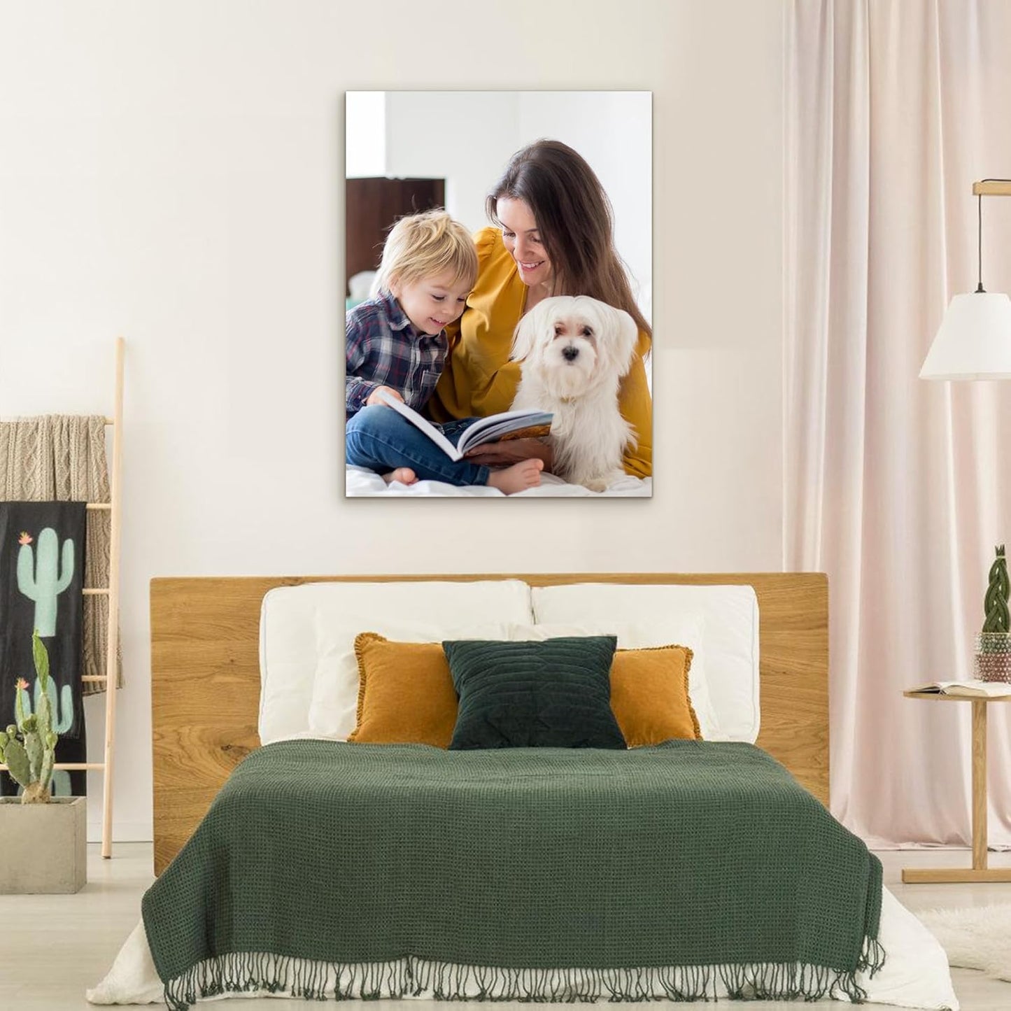 Custom Canvas Prints with Your Photos- Personalized Print Canvas Pictures, Custom Wall Art Gift for Living Room, Bedroom, Wedding Family Baby Pets Framed 16 x 20 inche