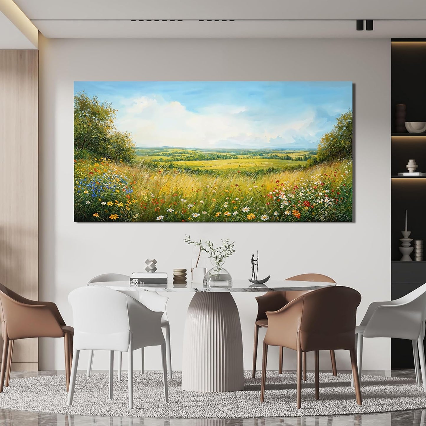 Canvas Wall Art Decor Modern Landscape Wall Art For Living Room Green Botanical Wall Art Artwork For Wall Green Floral Wall Decor Canvas Prints Art Work For Home Kitchen Office Decor 20" X 40"