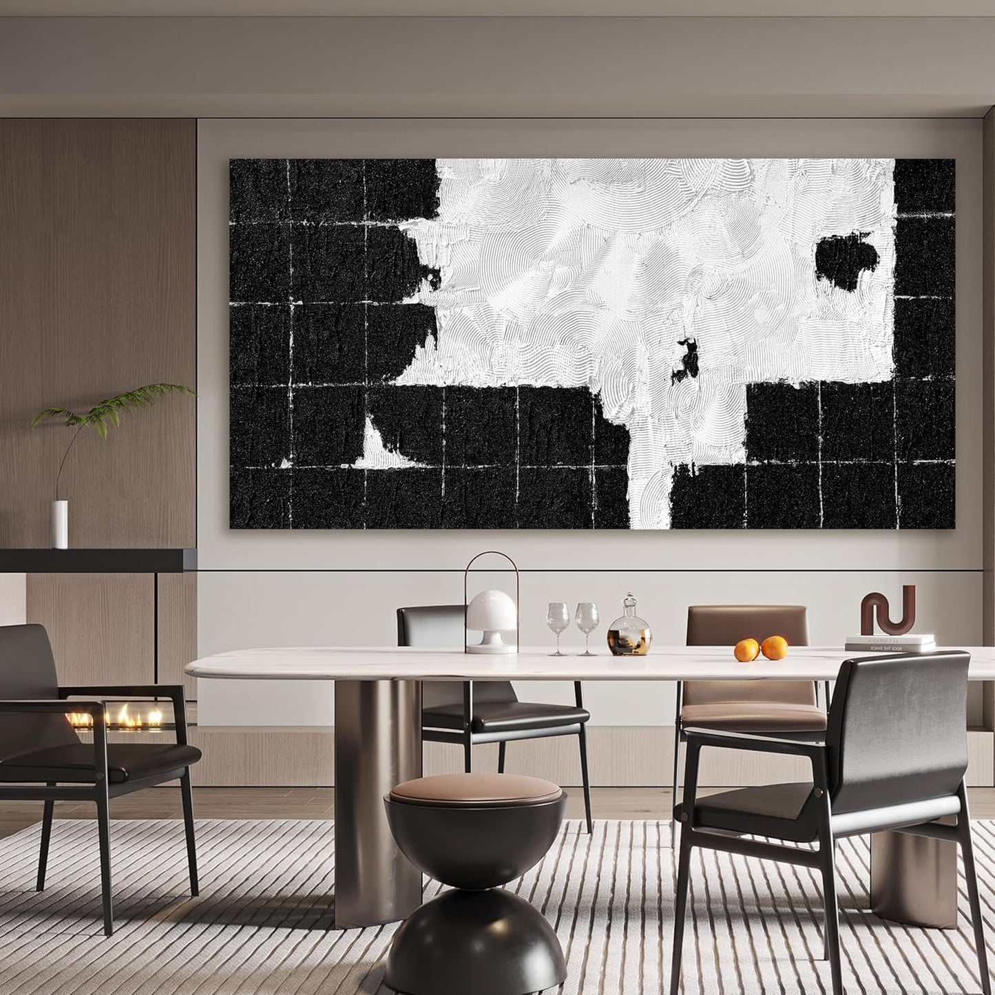 Canvas Wall Art Decor Wall Art Pictures for Living Room Black and White Wall Art Prints Large Modern Abstract Wall Art Abstract Canvas Art Wall Decor Artwork for Walls Bedroom Office Decor 29" X 58"