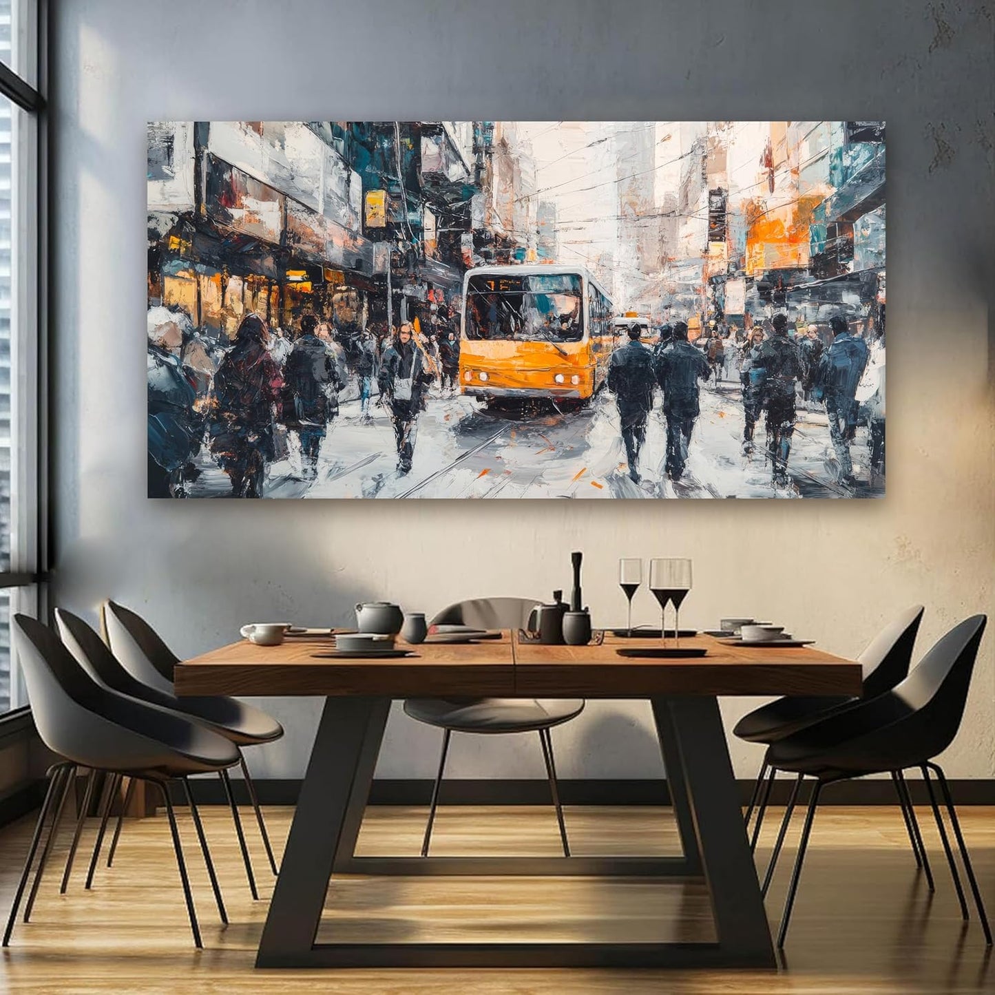 AIXMGSJS Canvas Wall Art Decor Large Wall Art for Living Room Modern Oversized Wall Art Prints Abstract Canvas Art Wall Decor City Life Pictures Decorations Artwork for Walls Home Room Decor 29"X58"