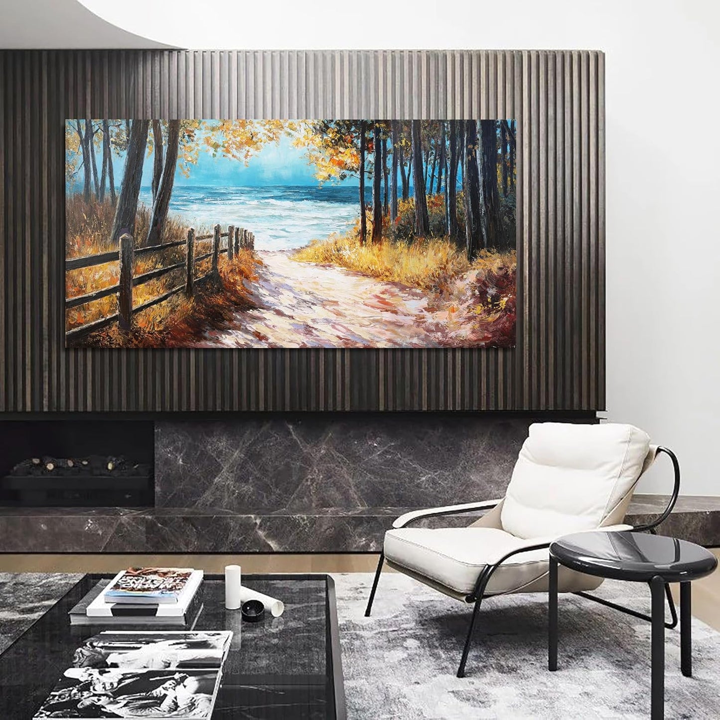 Canvas Wall Art Decor Artwork for Walls Nature Landscape Wall Art Decor Coastal Beach Forest Wall Art for Living Room Canvas Modern Art Wall Decor Prints Art Work for Home Office Wall Decor 24" X 48"