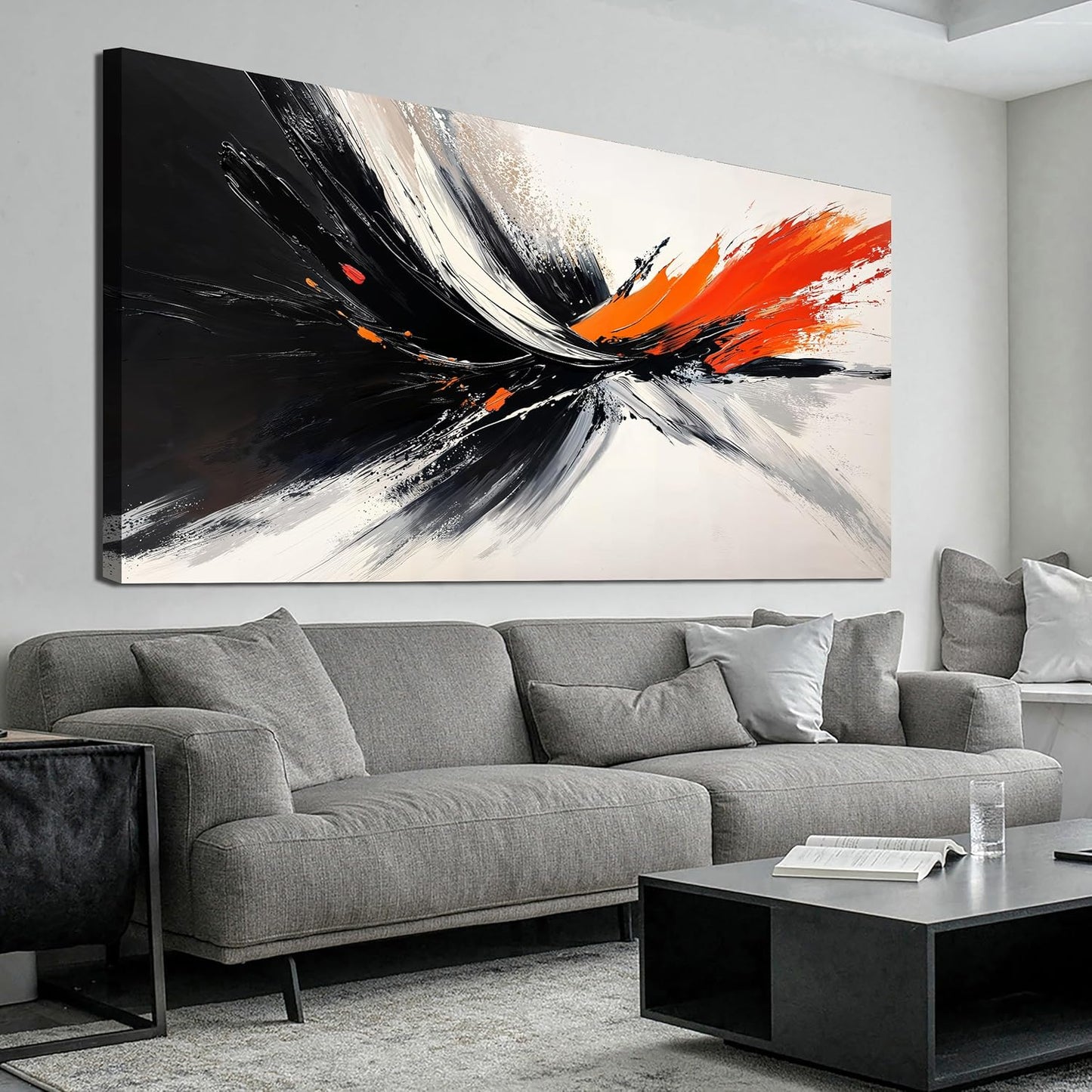 Large Canvas Wall Art Black and White Wall Art Prints Large Modern Wall Art Abstract Canvas Art Wall Decor Decorations Pictures for Living Room Artwork for Walls Bedroom Office Decor 29" X 58"