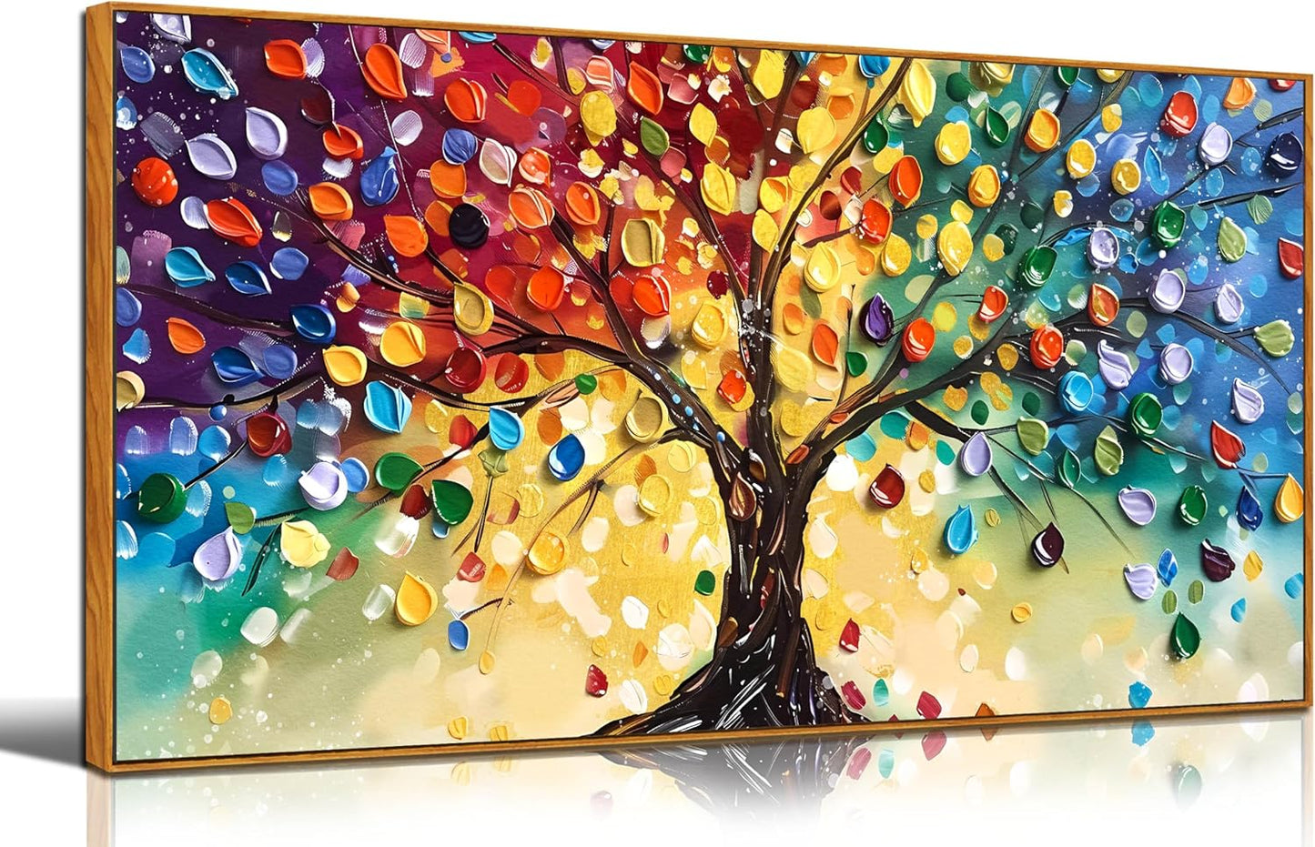 ZHAOSHOP Colorful Tree Wall Art for Living Room - Abstract Canvas Wall Art for Office - Framed Modern Wall Art for Bedroom Size 20" x 40"