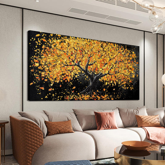 Canvas Wall Art Decor Artwork for Walls Black and Gold Wall Art Decor Tree of Life Wall Art Pictures for Living Room Tree Wall Art Modern Wall Art Prints Art Work for Home Office Wall Decor 20" X 40"