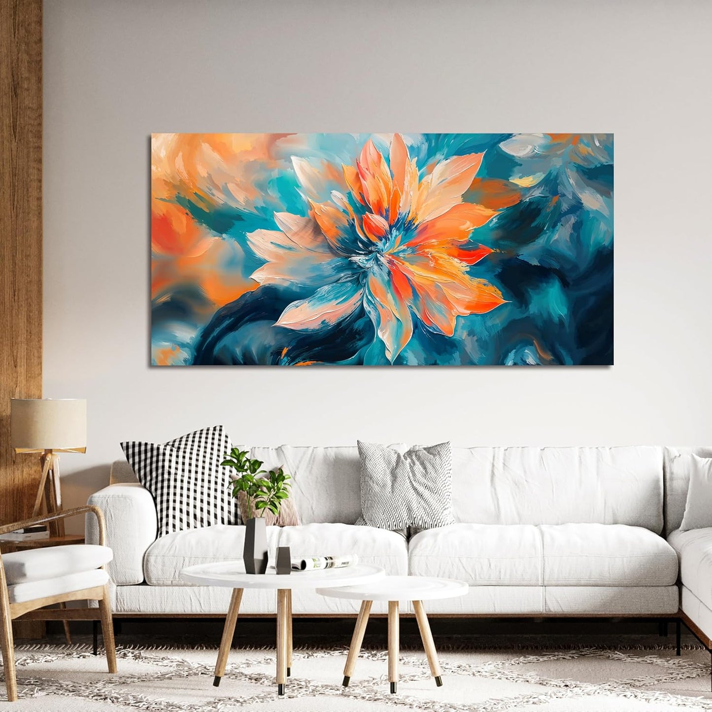 KUPTEU Canvas Wall Art Decor Wal Art Pictures for Living Room Colorful Flowers Wall Art Prints Decorations Canvas Art Wall Decor Artwork for Walls Bedroom Office Home Aesthetic Decor 20" X 40"
