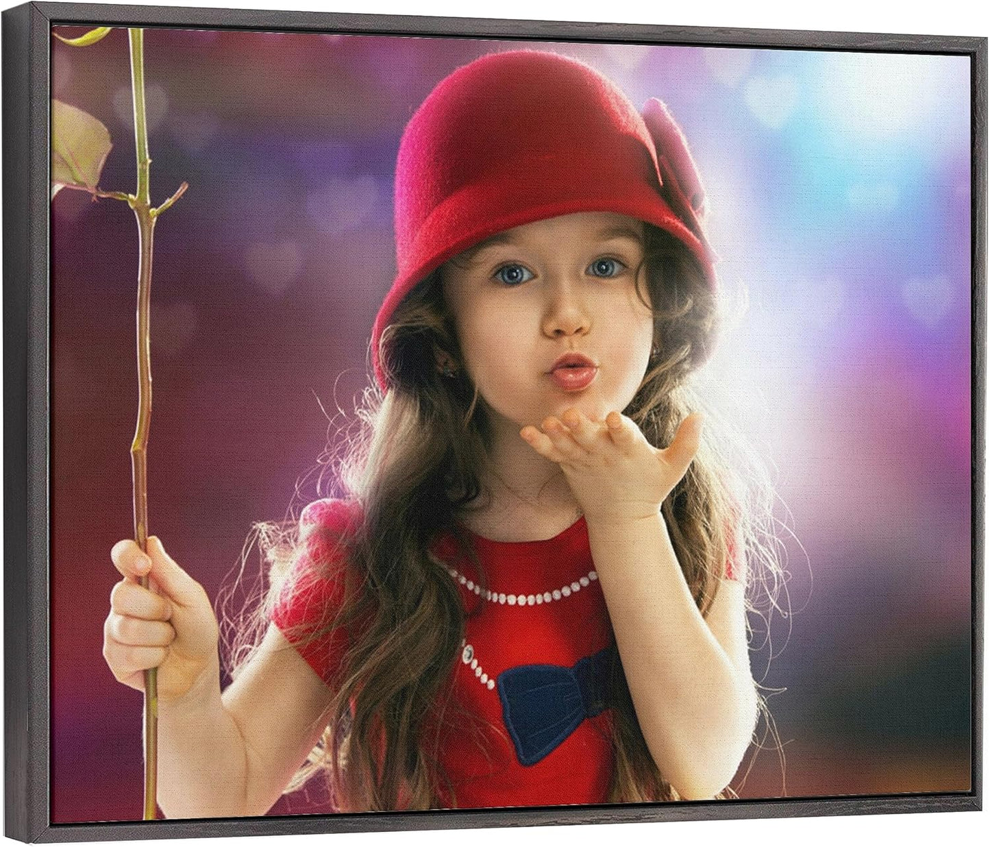 Personalized Custom Canvas Prints: Photo On Canvas (Black 18X24) Transform Your Photos into Stunning Framed Wall Art Digitally Printed Photo To Canvas Ideal for Home Decor, Gifts Keepsakes.