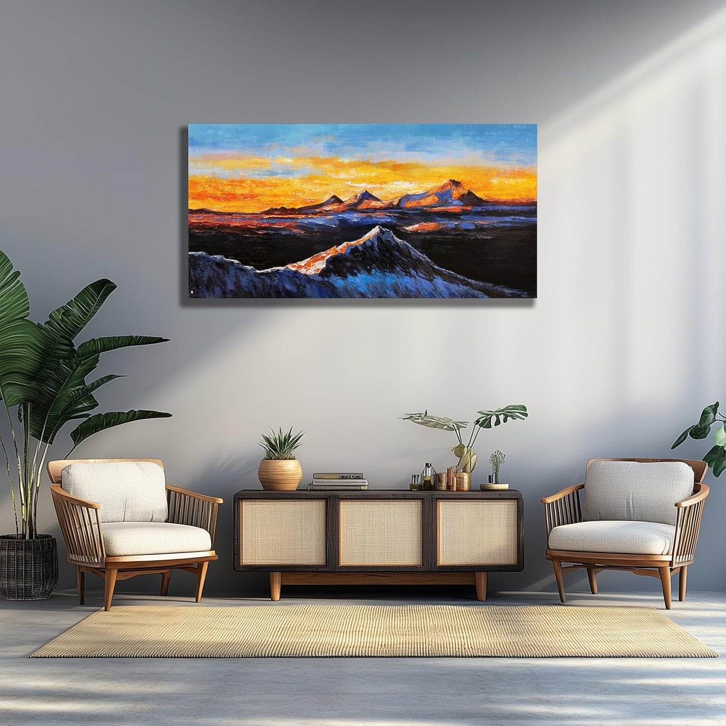 Belmrxne Mountain Wall Art Black and Silver Wall Decor Wall Prints Aesthetic Artist Canvas Painting for Living Room Bedroom Dining Room Office Home Decor 20x40 inch