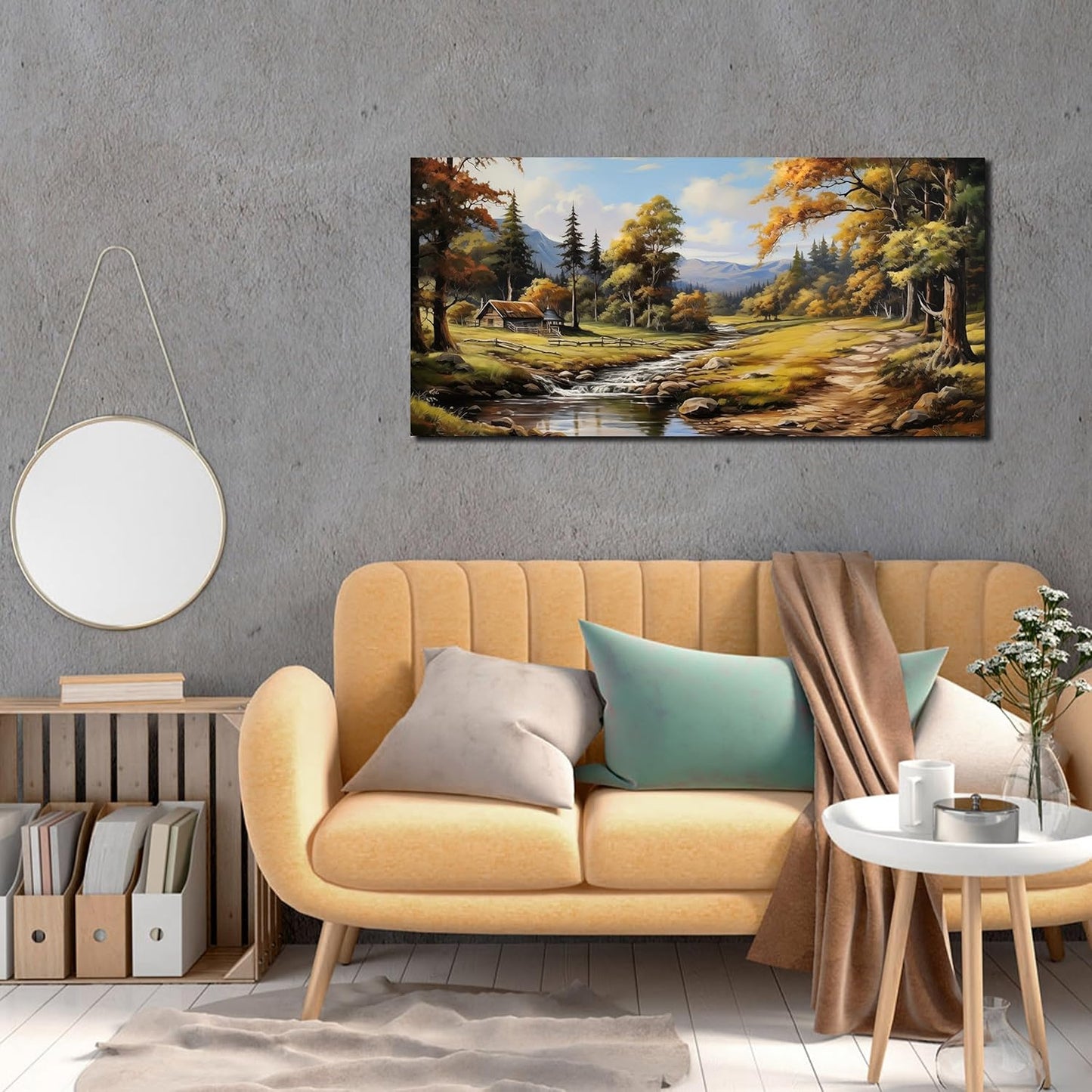 Natural Landscape Wall Art for Living Room Farmhouse Canvas Wall Art Prints Vintage Home Office Decor 20 x 40 Inch