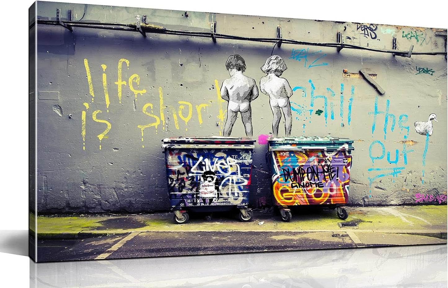 Graffiti Wall-Art - Large Abstract Art Wall Decor - Canvas Wall Art for Living Room Ready to Hang Size 59" x 29"