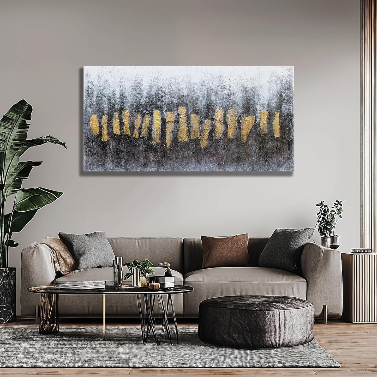 Belmrxne Abstract Art Black and Gold Wall Art Modern Art Wall Decor Trendy Canvas Painting for Living Room Bedroom Dining Room Office Home Decor 20x40 inch