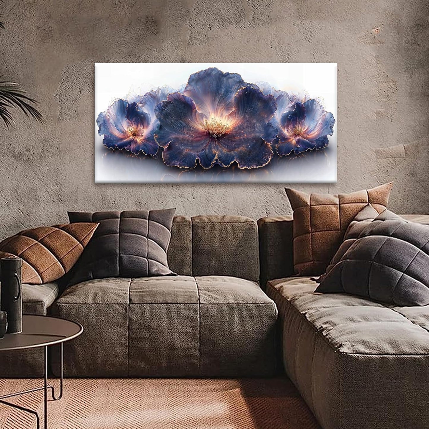 Flower Abstract Wall Art Canvas Art Wall Decor Prints Picture Landscape Purple Flowers Painting Floral Wall Art Print Bedroom Bathroom Office Home Decor 20" X 40"Ready To Hang