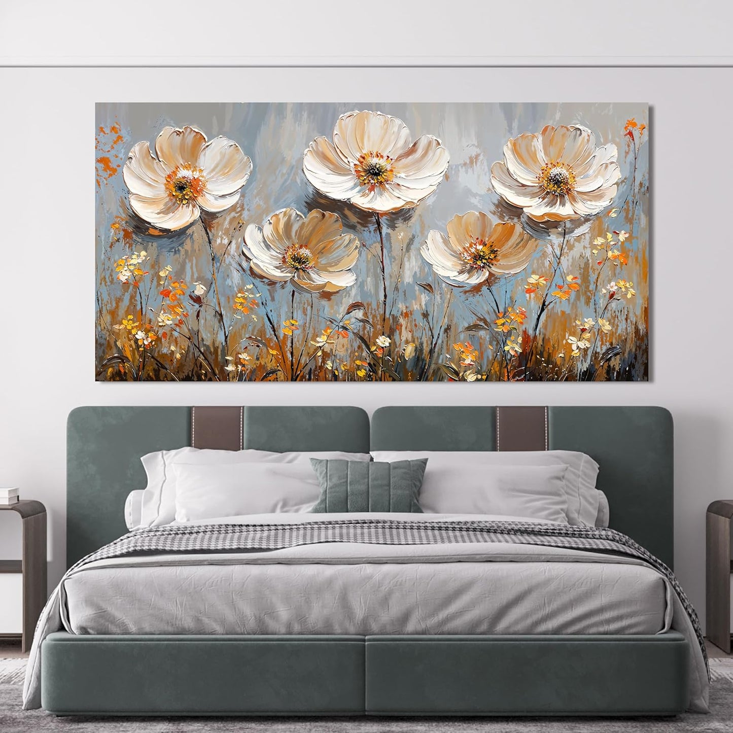 Canvas Wall Art Decor Art Work for Wall Decor Large Vintage Gold Wall Art Prints Wall Art Pictures for Living Room Nature Flower Wall Art Oversized Artwork for Walls Bedroom Office Decor 29" X 58"