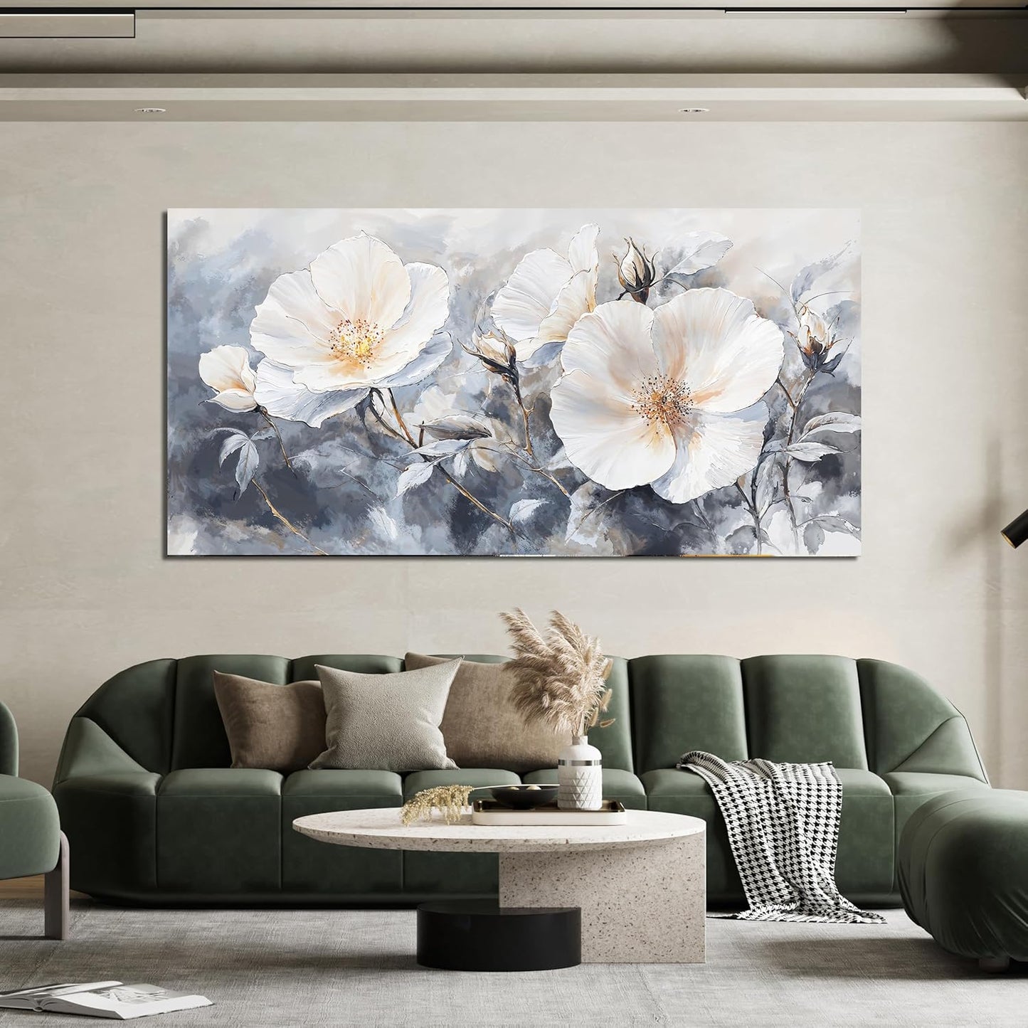 Canvas Wall Art Decor Large Black and White Wall Art Vintage Flower Wall Art Prints Wall Art Pictures for Living Room Canvas Art Wall Decor Oversized Artwork for Walls Bedroom Office Decor 29" X 58"