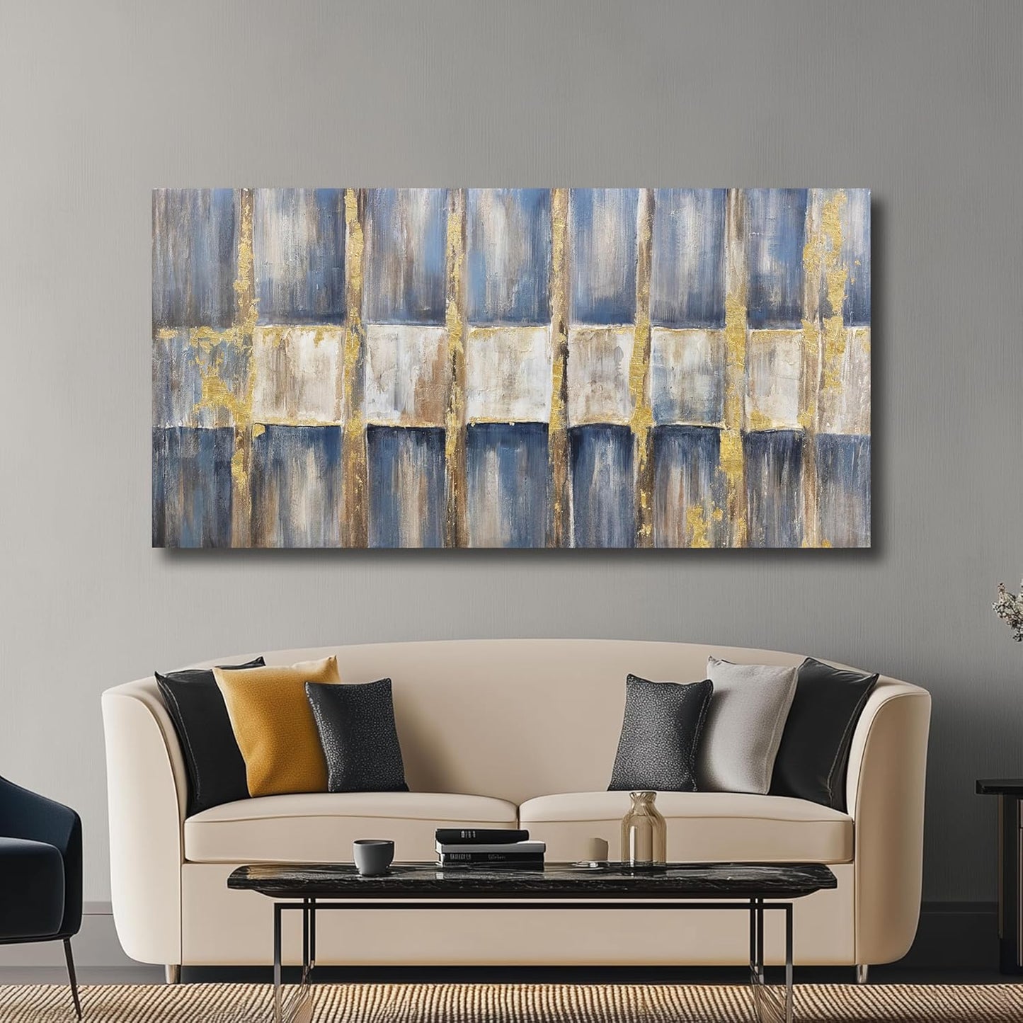 Belmrxne Large Abstract Canvas Wall Art White and Gold Wall Decor Personalized Canvas Painting Minimalist Artwork for Living Room Bedroom Dining Room Office Home Decor 30x60inch