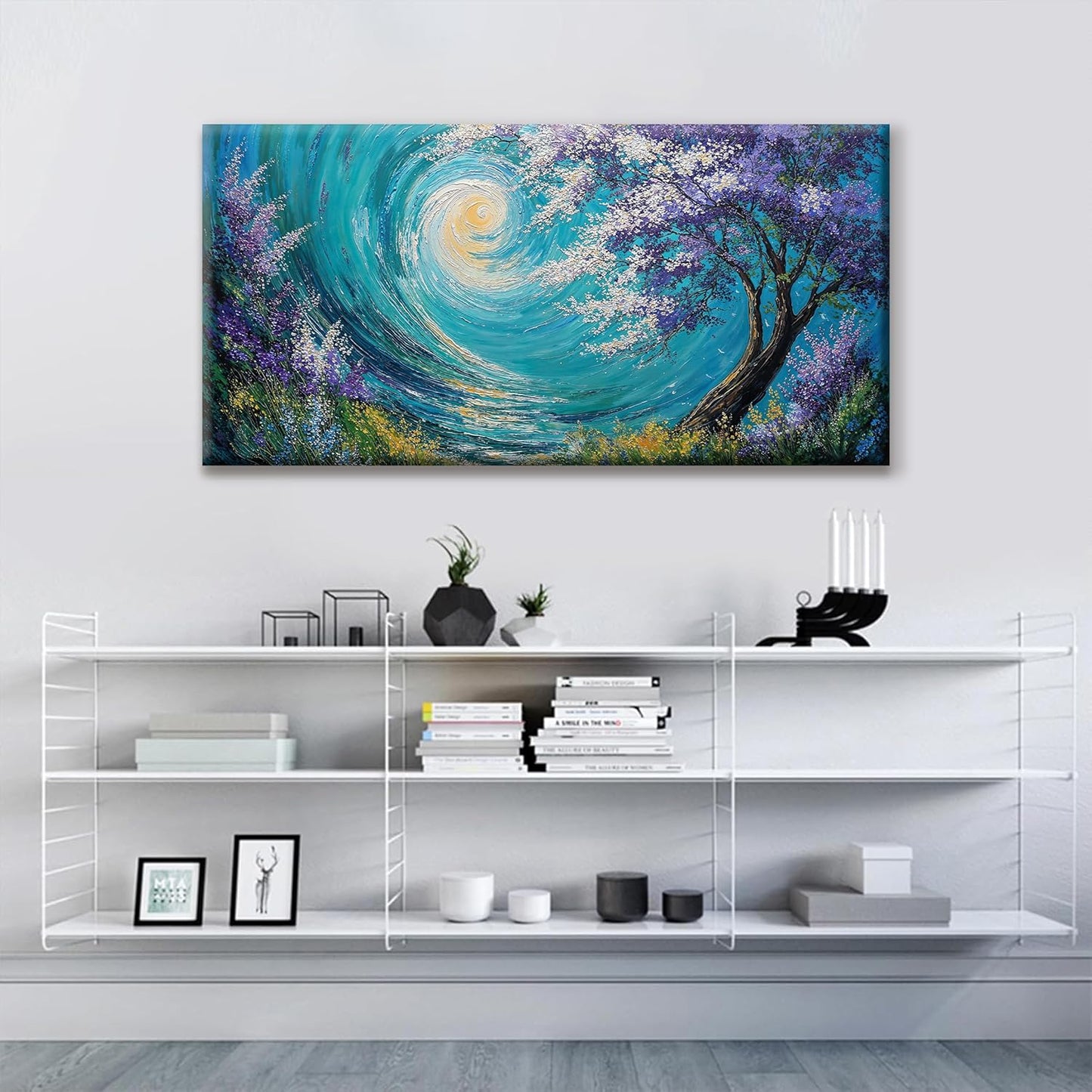 Purple Tree Abstract Wall Art Living Room Painting Abstract Wall Decor Modern 24" X 48" Canvas Art Wall Decor Canvas Prints Artwork Pictures For Bedroom Kitchen Artwork