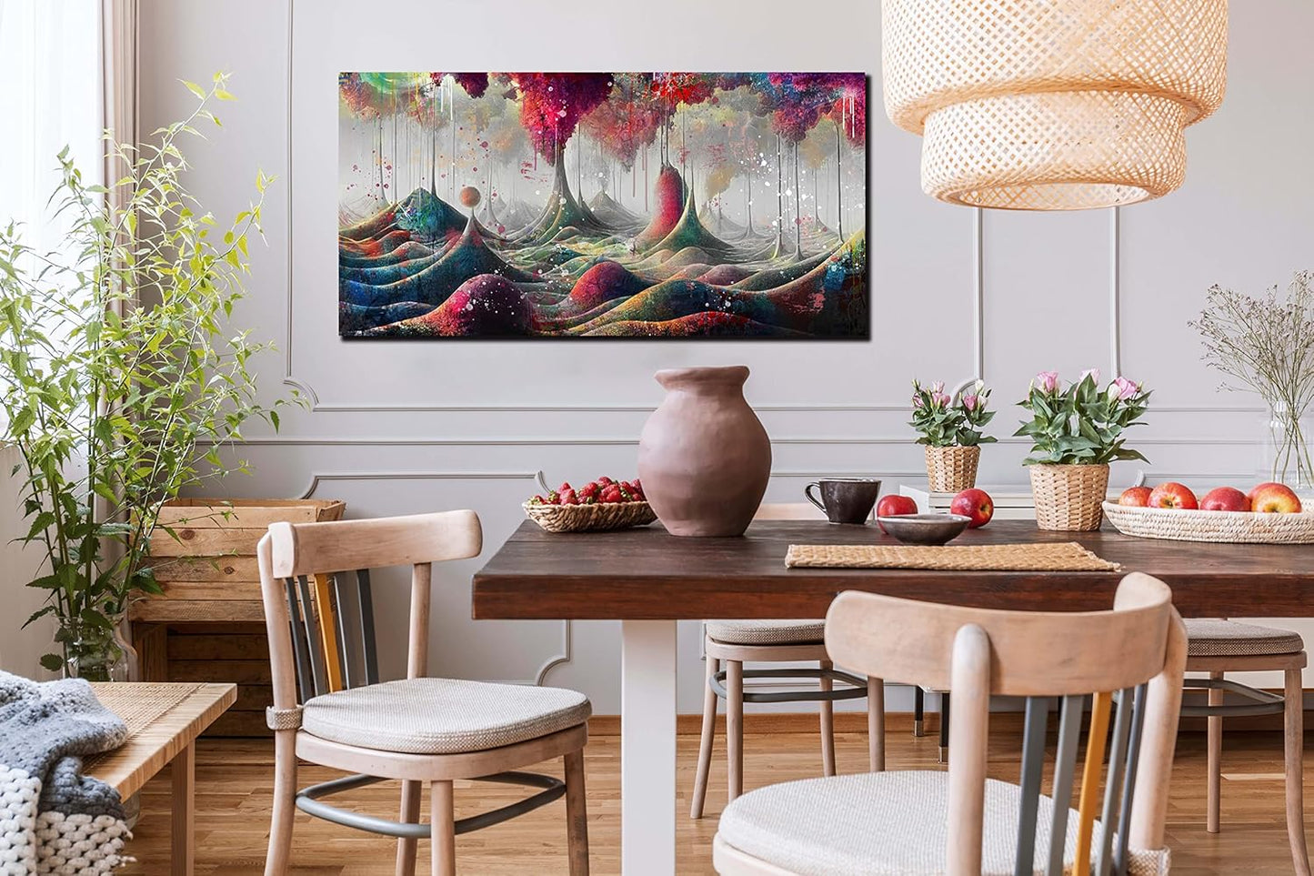 JKWALL77 Mountain Wall-Decor - Graffiti Poster Wall Art - Abstract Canvas Wall Art For Living Room Ready To Hang Size 40" x 20"